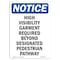 Signmission OSHA Sign, High Visibility Garment Required, 14in X 10in Rigid Plastic, 10" W, 14" H, Portrait OS-NS-P-1014-V-13501 - alternate 1